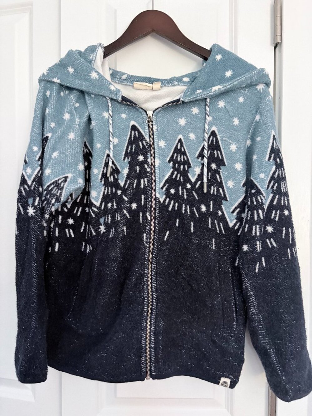 Happy Earth 100% cotton sherpa hoodie unisex size Small